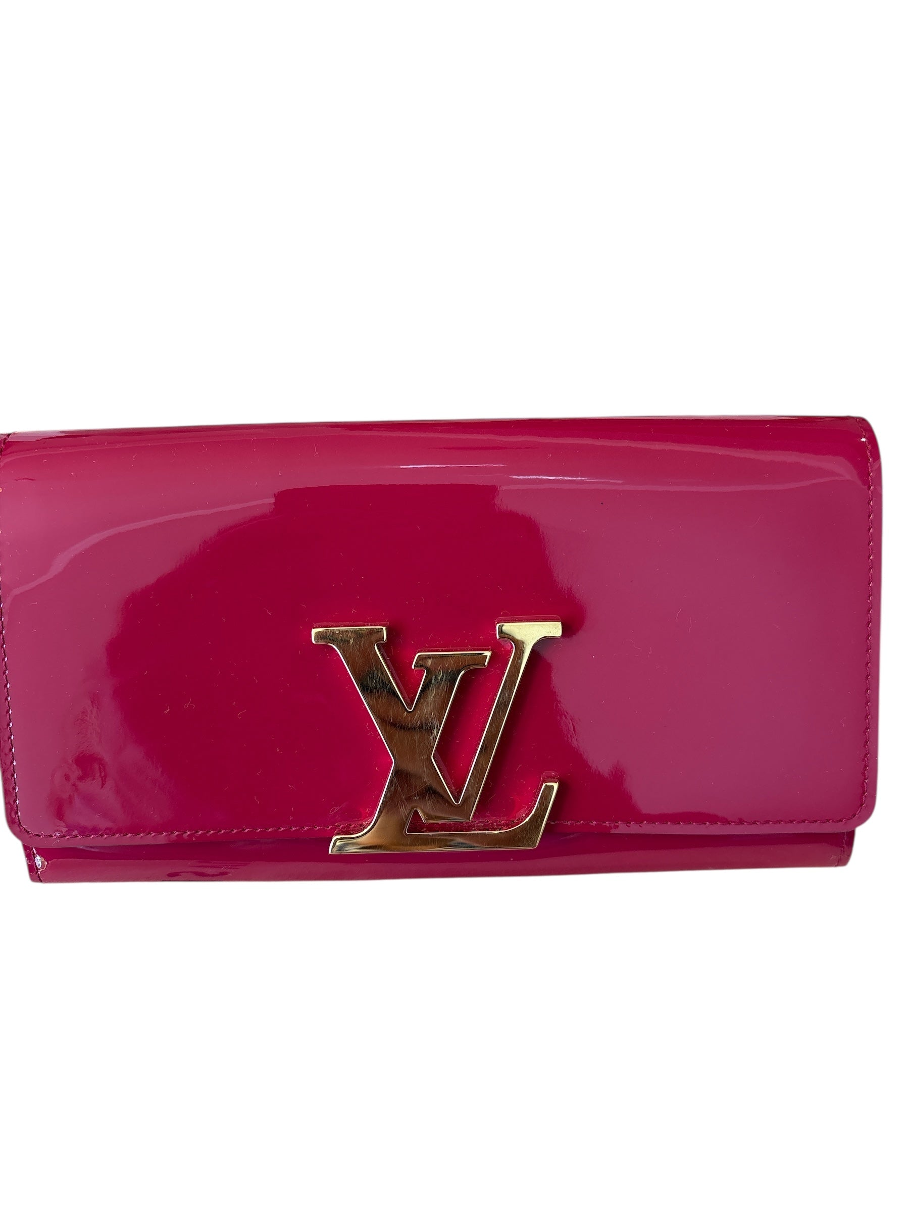 Louis Vuitton Paten Leather Clutch Bag.