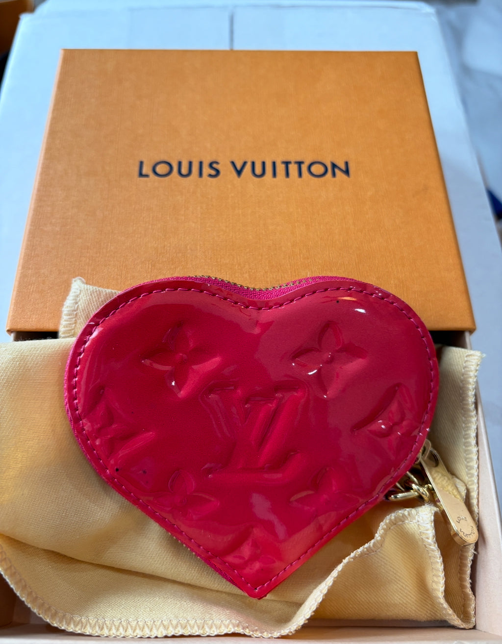 Louis Vuitton Coin Case Verni Porto Monecour Pom Damour Heart