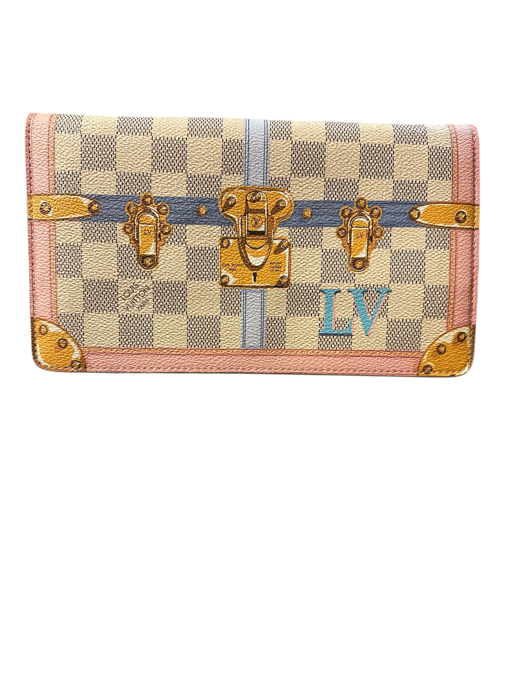 Louis Vuitton Weekend Pochette Limited Edition Damier Summer Trunks Multicolor.