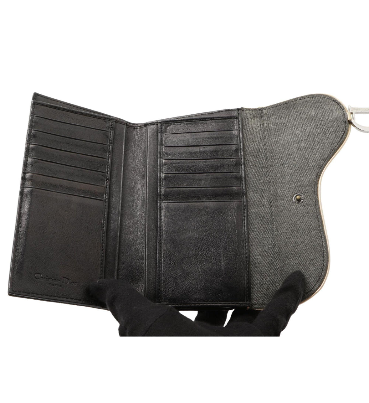 Christian Dior Black Long Wallet.
