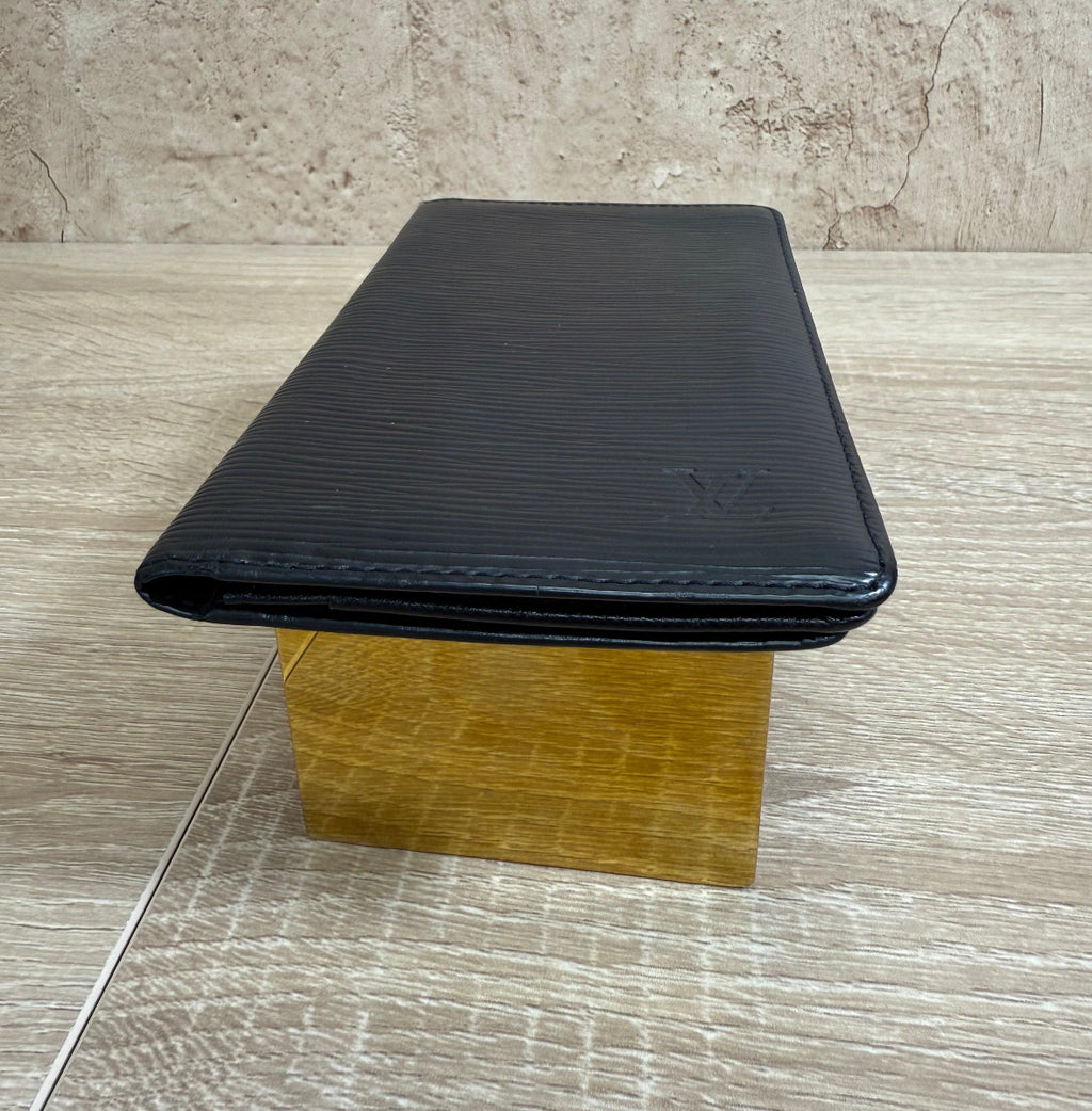 Louis Vuitton Black Epi Long Wallet.
