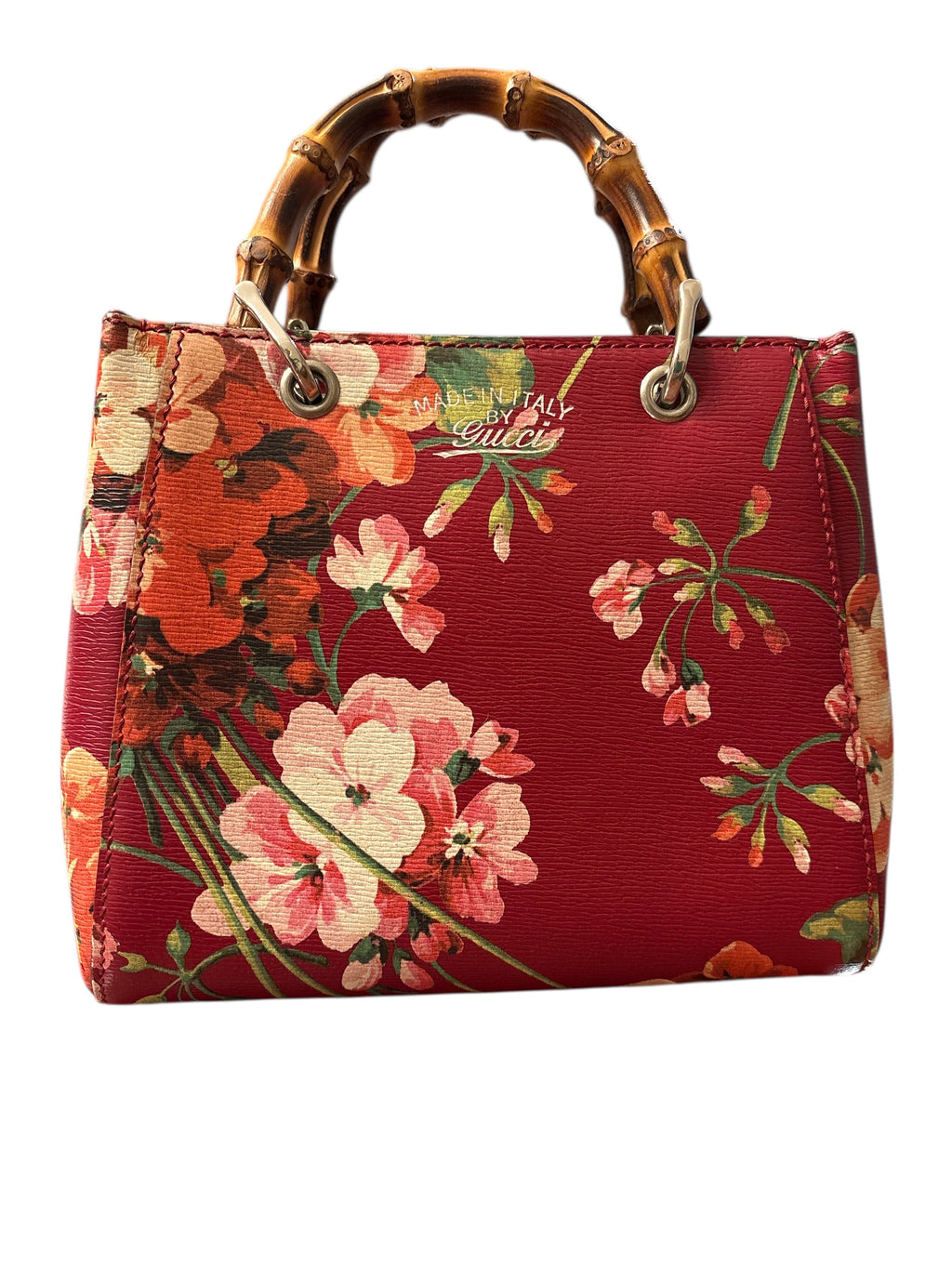 Gucci Blooms Bamboo Shopper Mini Red.