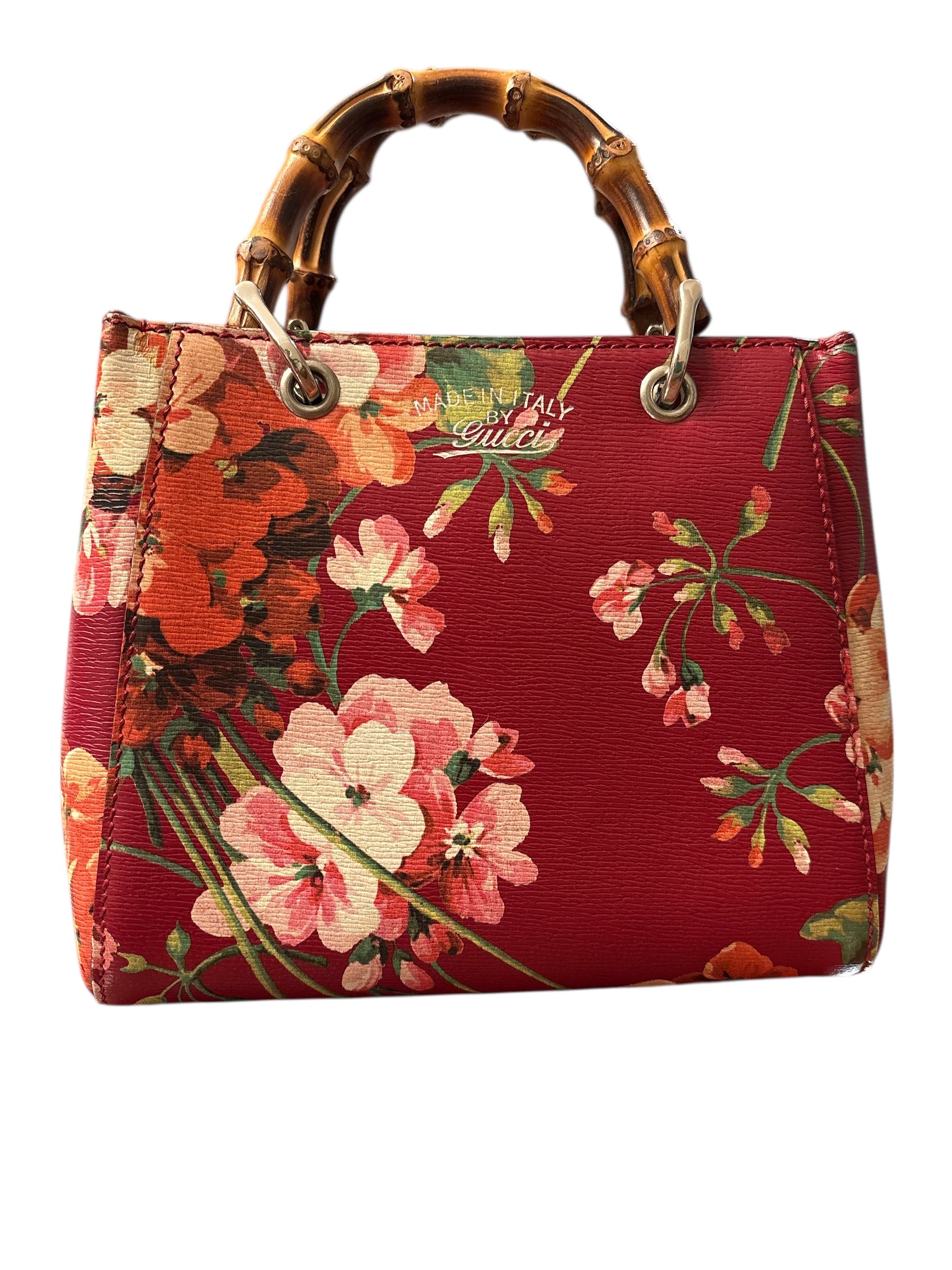 Gucci Blooms Bamboo Shopper Mini Red.