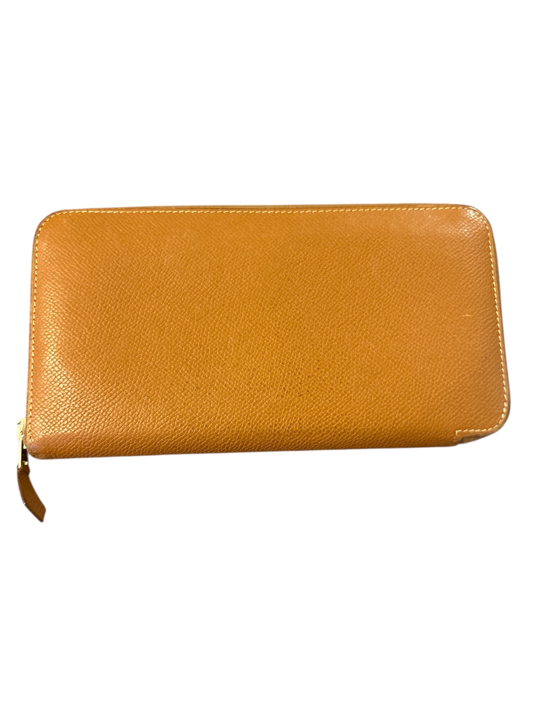 Hermes Brown Leather Zippy Wallet