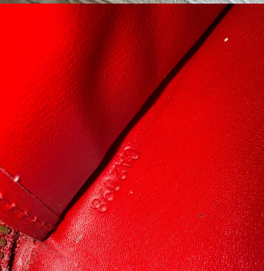 Louis Vuitton Red Vernis Zippy Wallet.