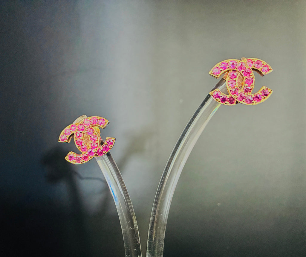 Ruby Chanel Earring 17K Gold