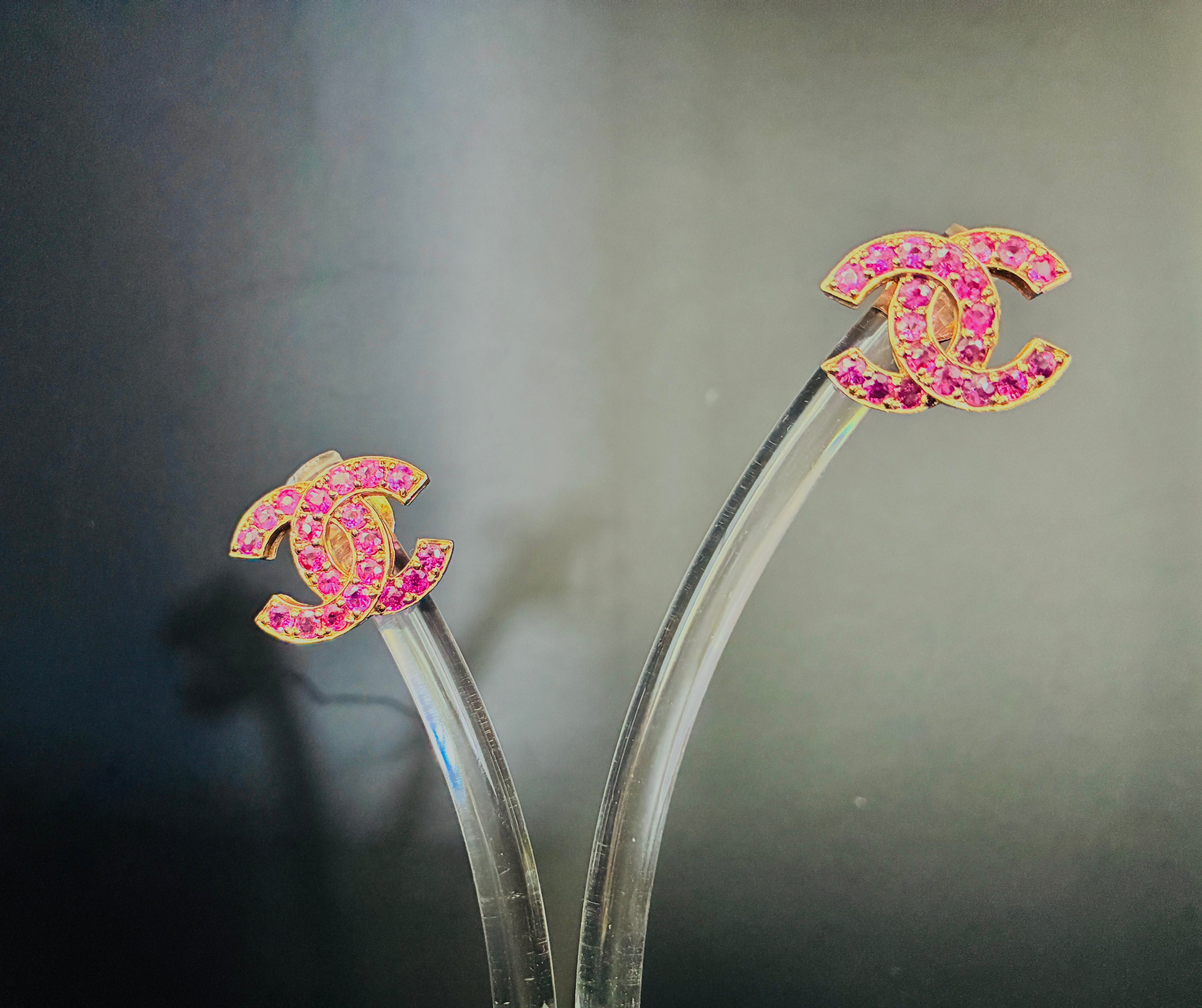 Ruby Chanel Earring 17K Gold