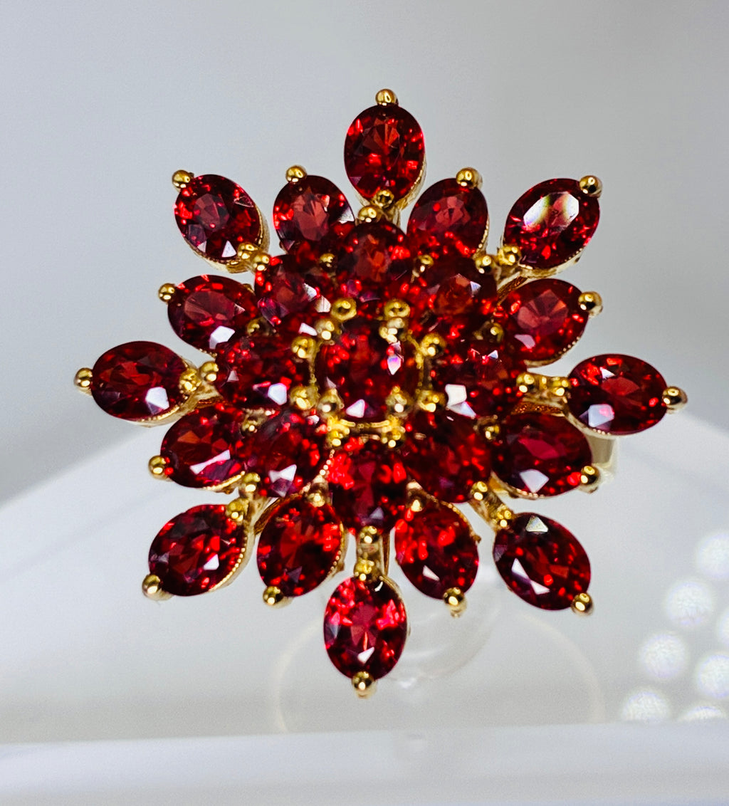 Ruby Supper Red Color 17K Gold Ring ( Size 6.5 )( 5.47ct )