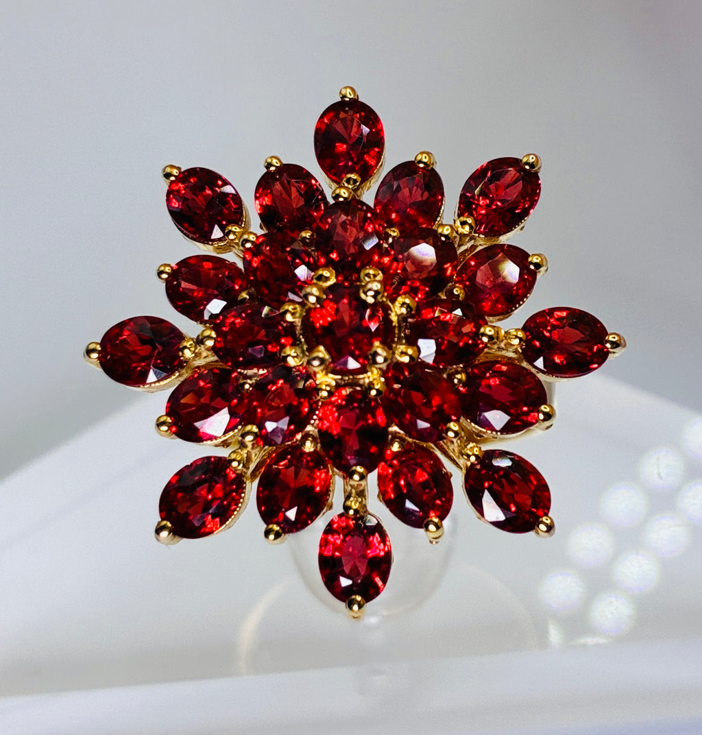 Ruby Supper Red Color 17K Gold Ring ( Size 6.5 )( 5.47ct )