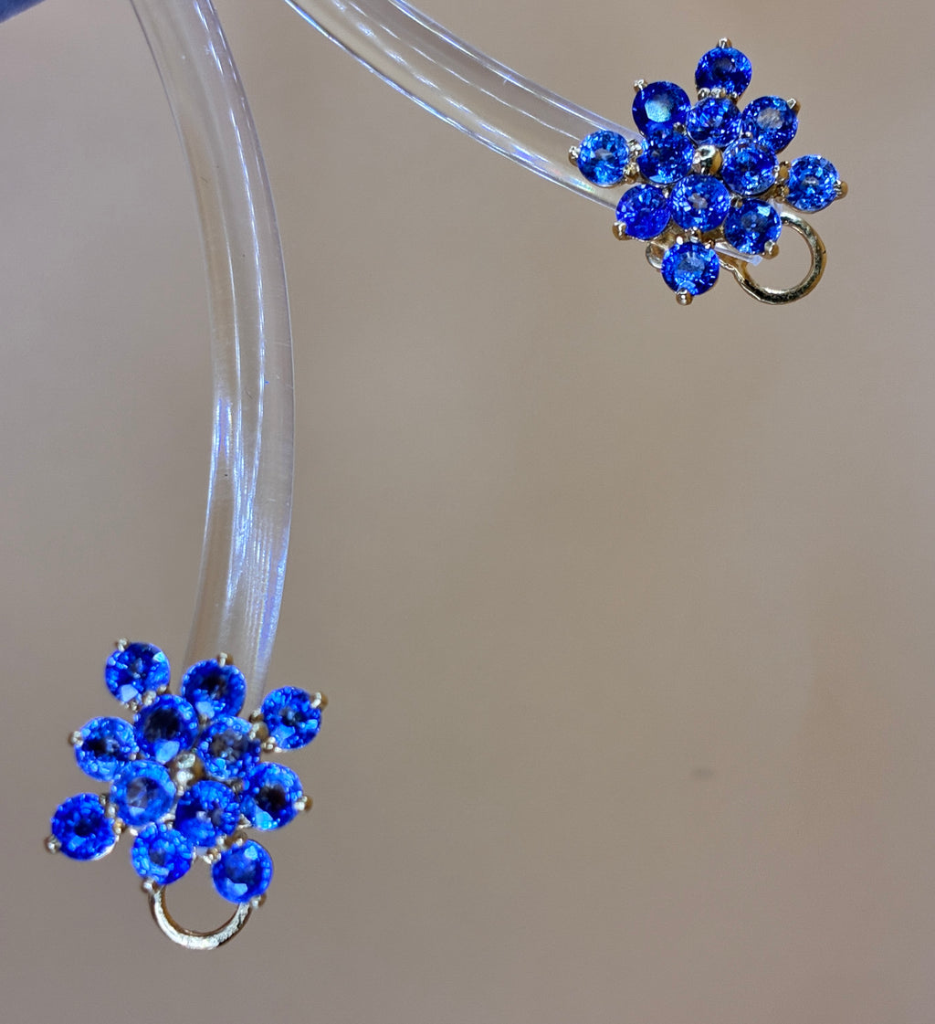 Blue Sapphire Stud Earring 12K Gold