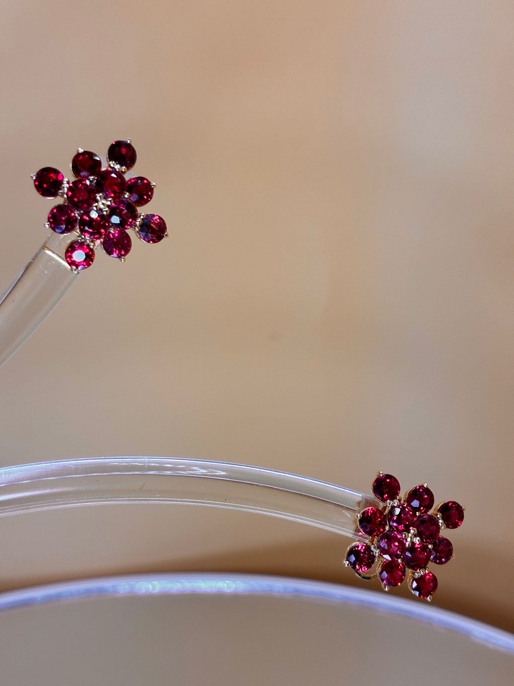 Africa Ruby Stud Earring 12K Gold.