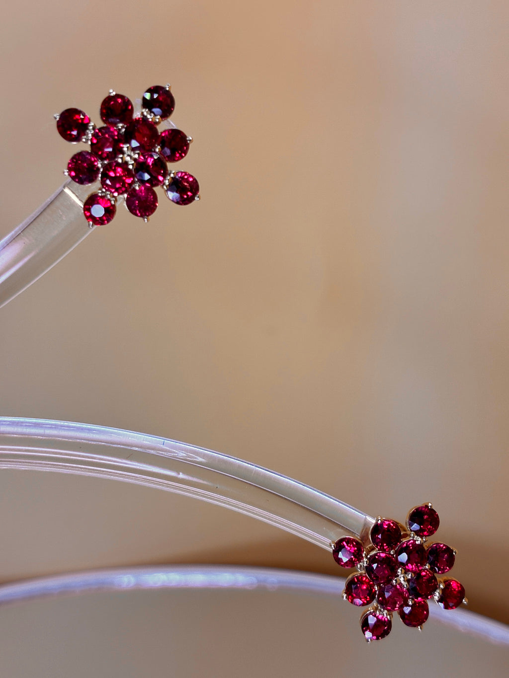 Africa Ruby Stud Earring 12K Gold.