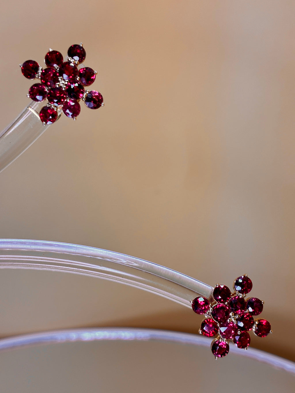 Africa Ruby Stud Earring 12K Gold.