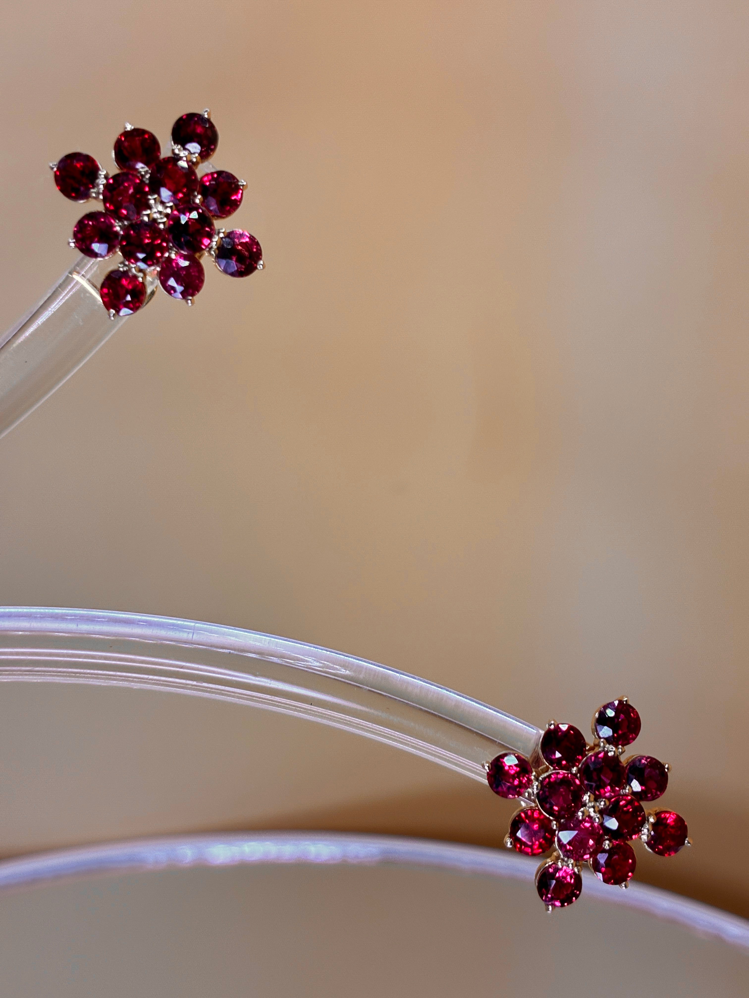 Africa Ruby Stud Earring 12K Gold.