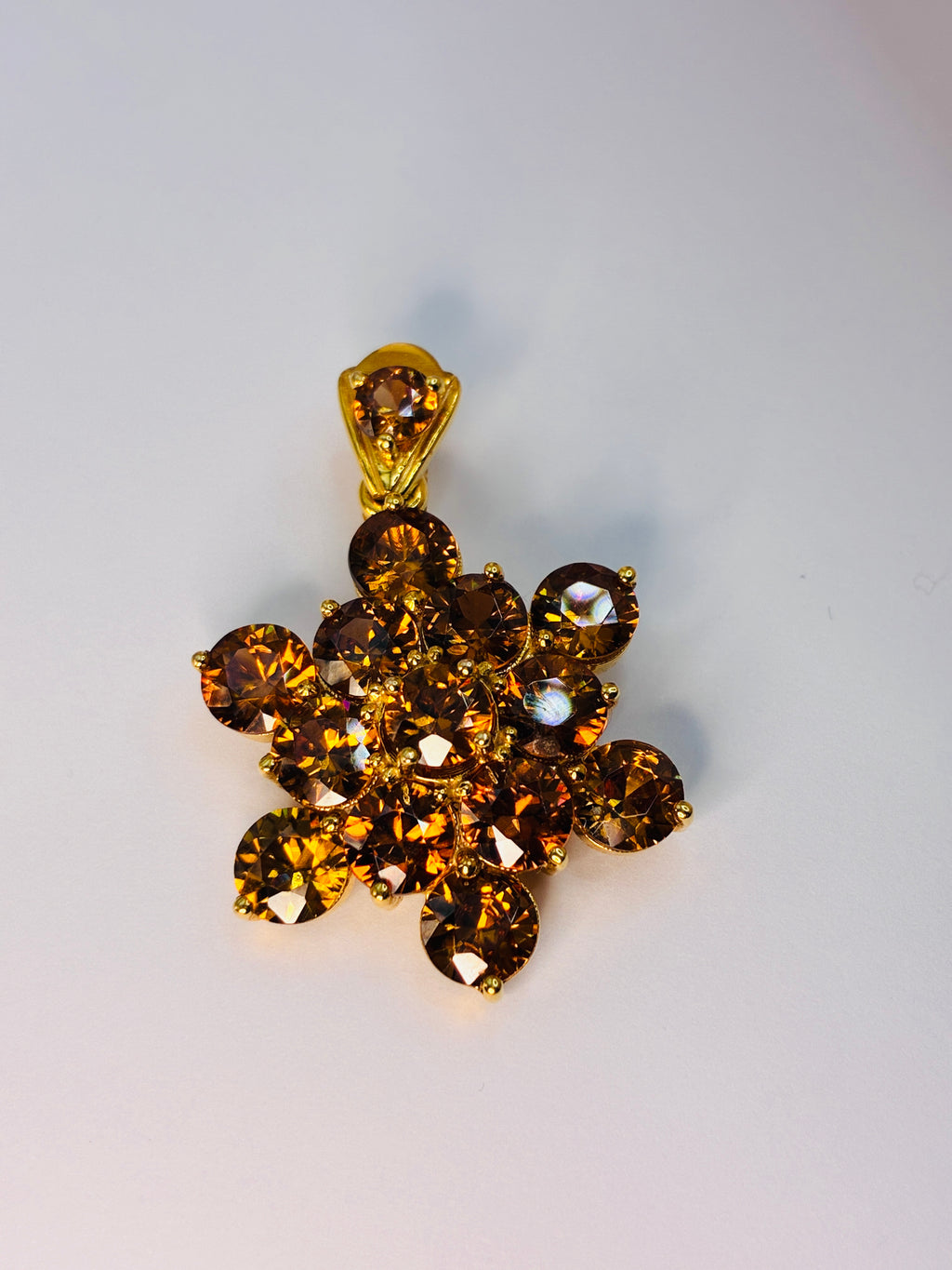 Zircon Unheated 12K Gold Pendant ( Size 1"x1.5")