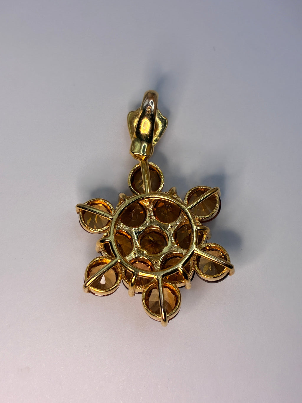 Cambodia Zircon Unheated 12K Gold Pendant Size 1"x 1"1/2.