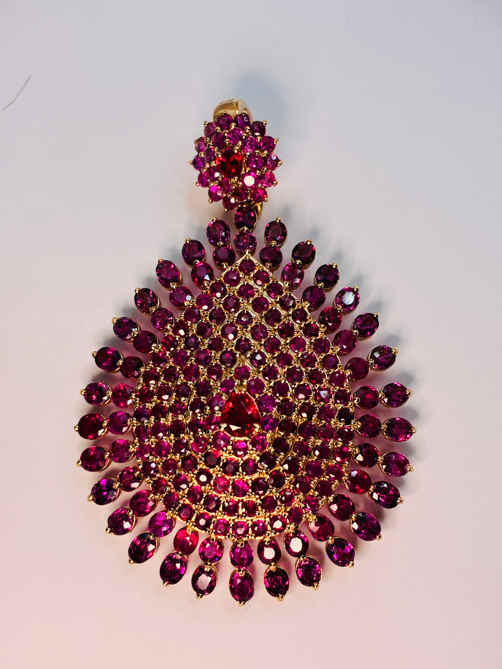 Ruby Pendant 18K Gold Size ( 2.1/4"x 1.3/4")