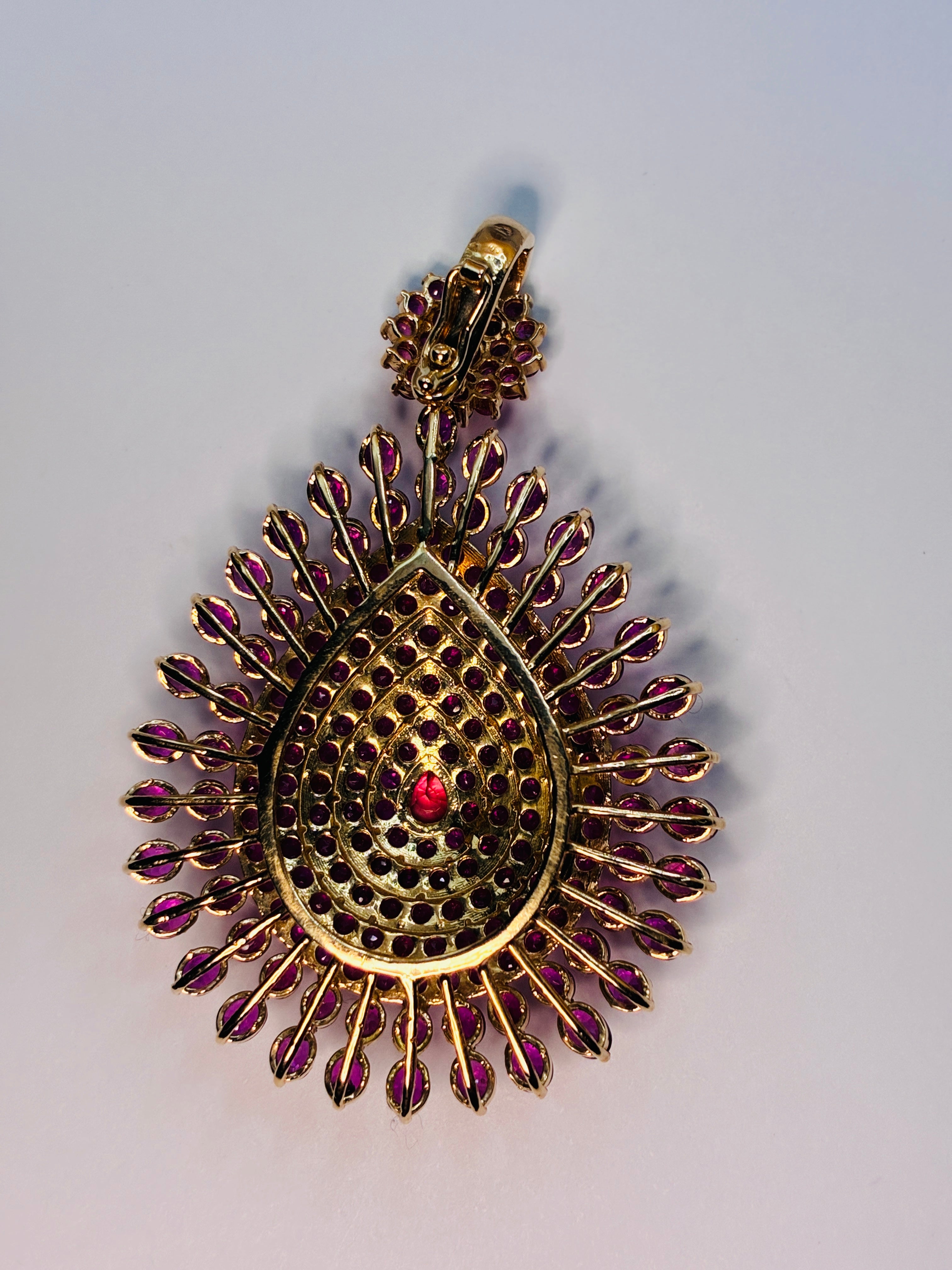 Ruby Pendant 18K Gold Size ( 2.1/4"x 1.3/4")