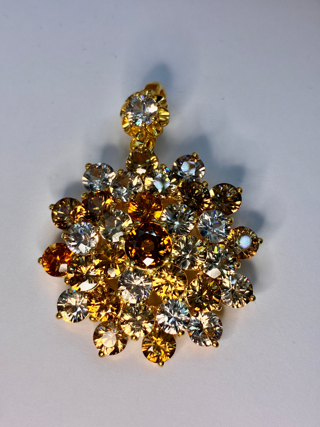 Cambodia Zircon Unheated Treat With Gold Plated Pendant.