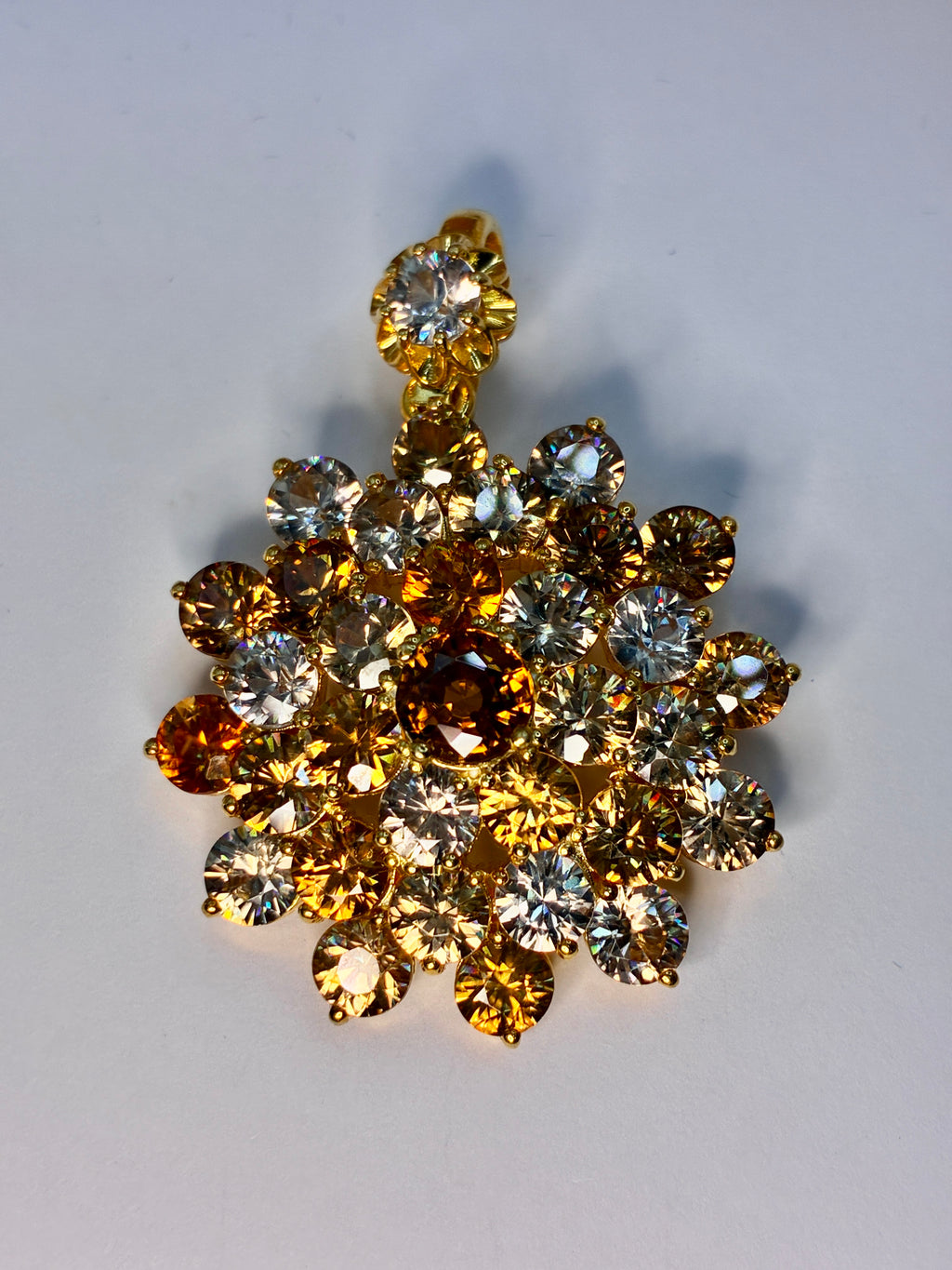 Cambodia Zircon Unheated Treat With Gold Plated Pendant.