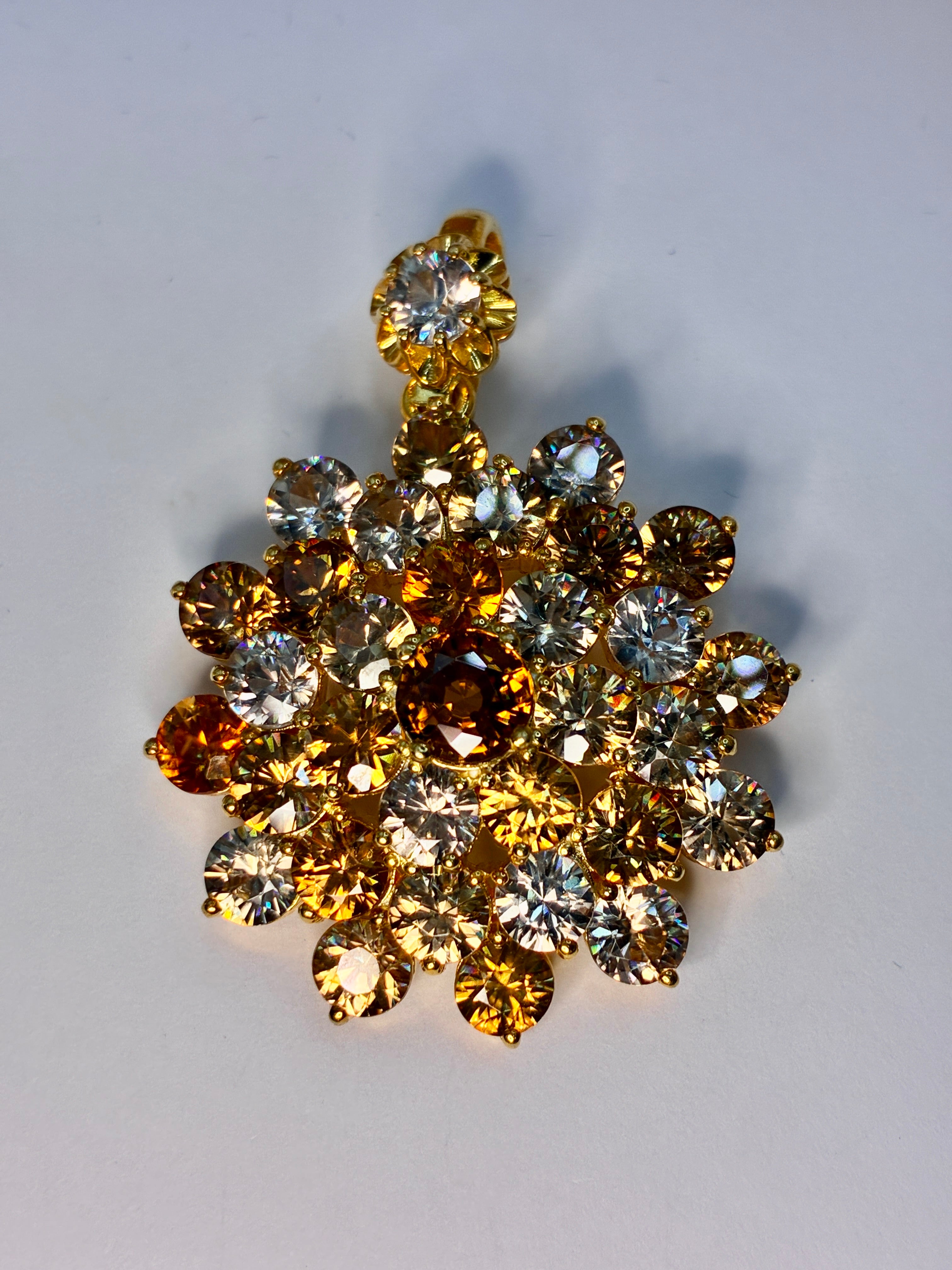 Cambodia Zircon Unheated Treat With Gold Plated Pendant.