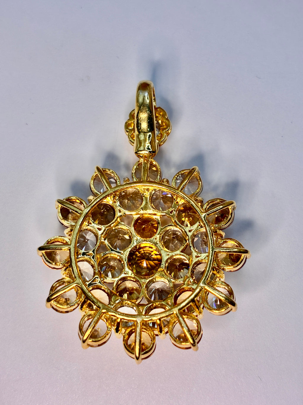 Cambodia Zircon Unheated Treat With Gold Plated Pendant.