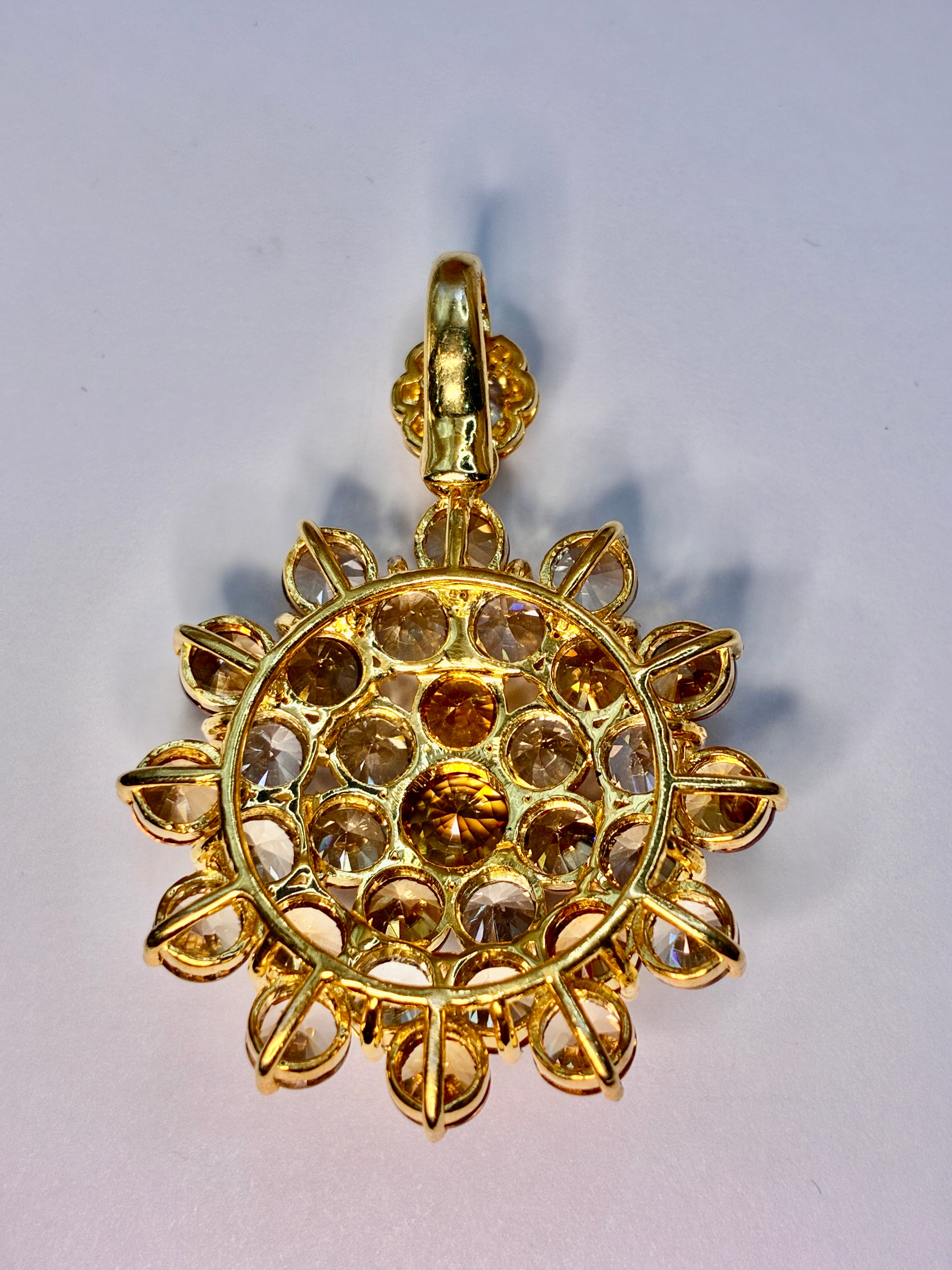 Cambodia Zircon Unheated Treat With Gold Plated Pendant.