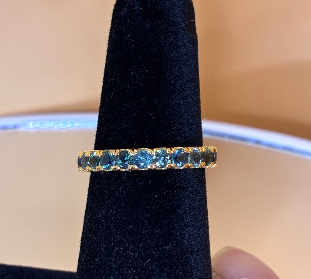 Blue Sapphire 12K Gold Band Size 5.5.