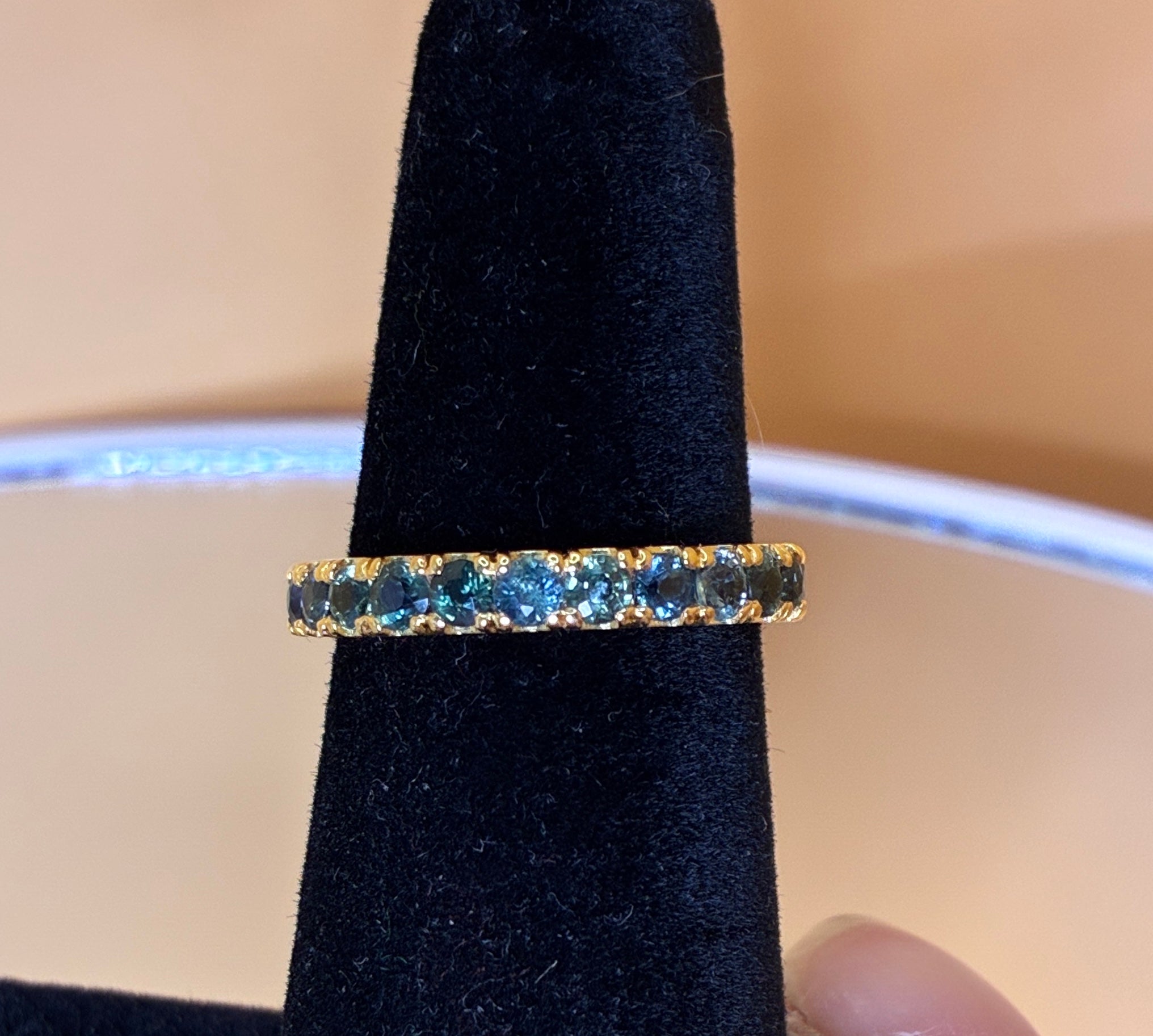 Blue Sapphire 12K Gold Band Size 5.5.