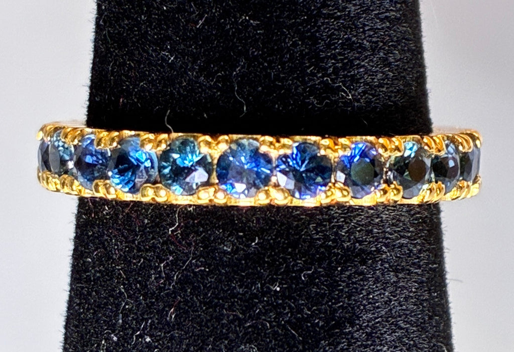 Blue Sapphire 12K Gold Band Size 5.5.