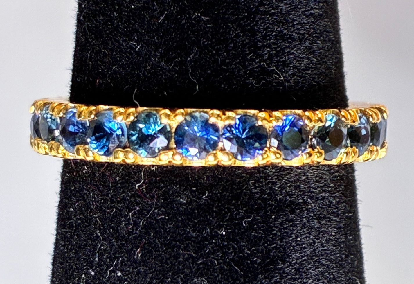 Blue Sapphire 12K Gold Band Size 5.5.