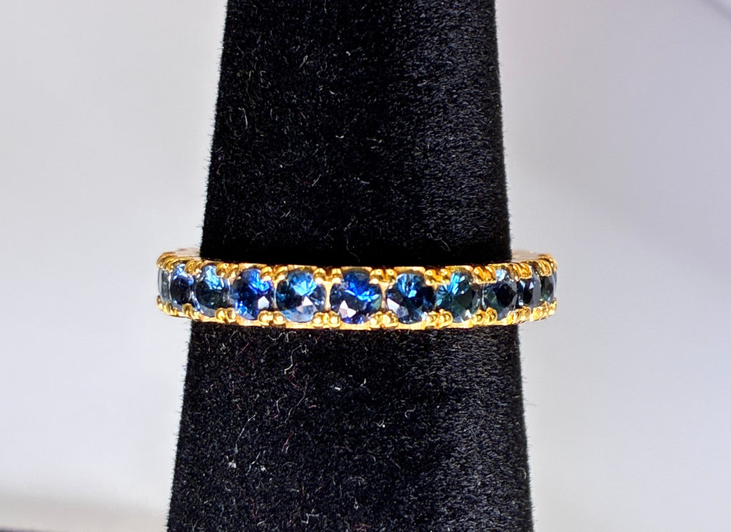 Blue Sapphire 12K Gold Band Size 5.5.