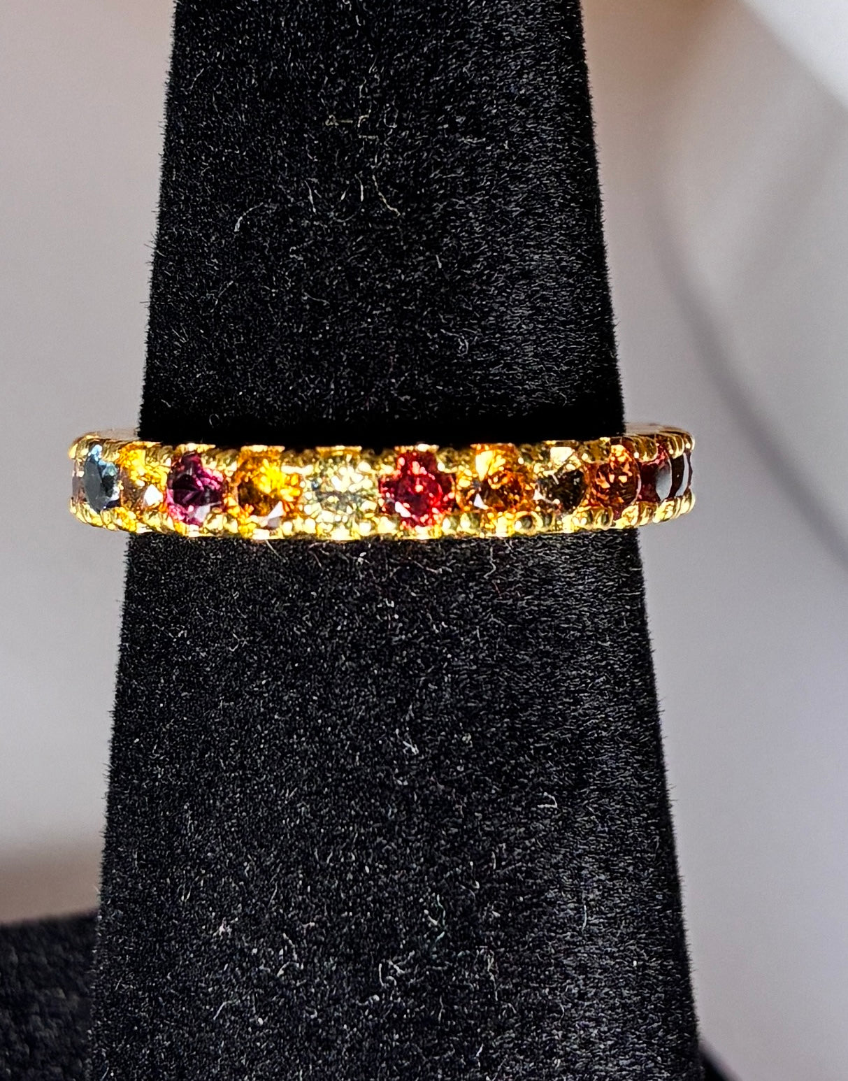 Multi Colors Sapphire 12K Gold Band Size 5.5.