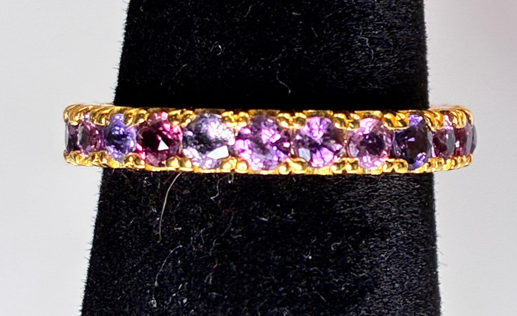 Multi Color Sapphire 12K Gold Band Size 5.5