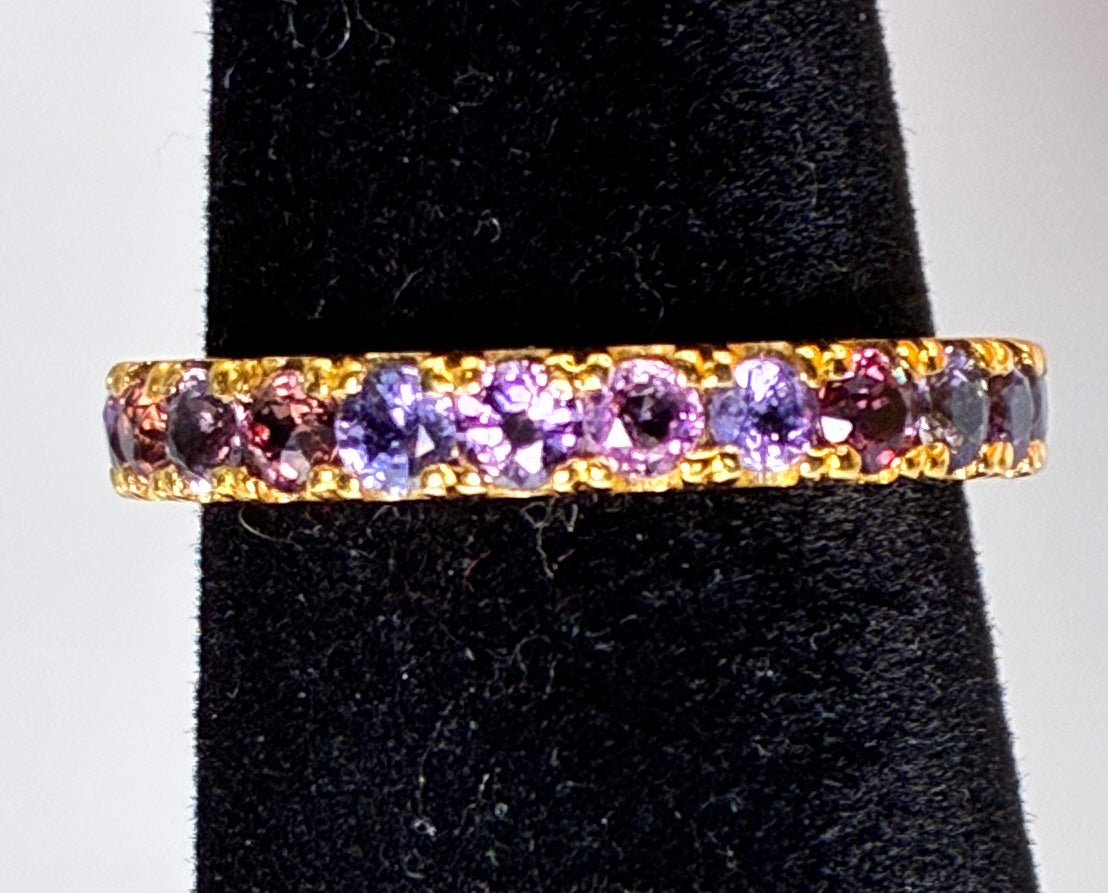 Multi Color Sapphire 12K Gold Band Size 5.5