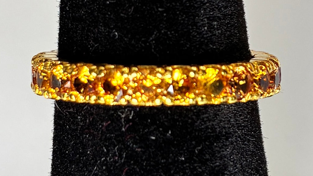 Yellow Sapphire 12K Gold Band Size 5.5.