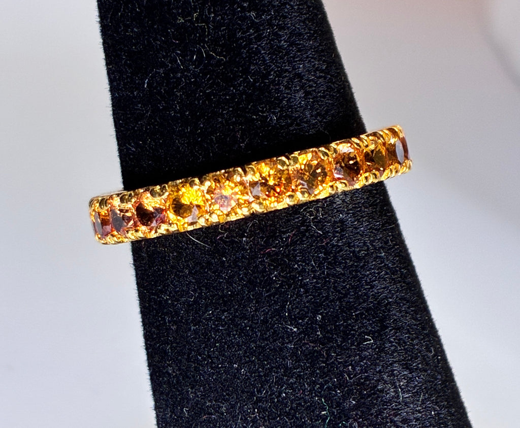 Yellow Sapphire 12K Gold Band Size 5.5.