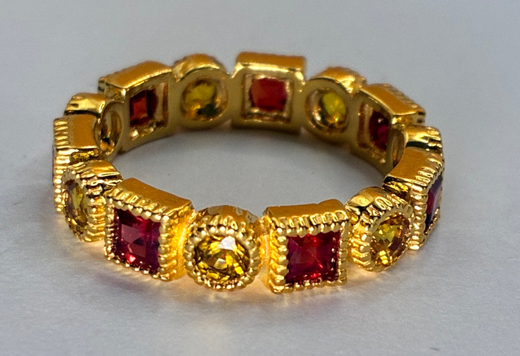 Africa Ruby And Yellow Sapphire Band Size 5.5