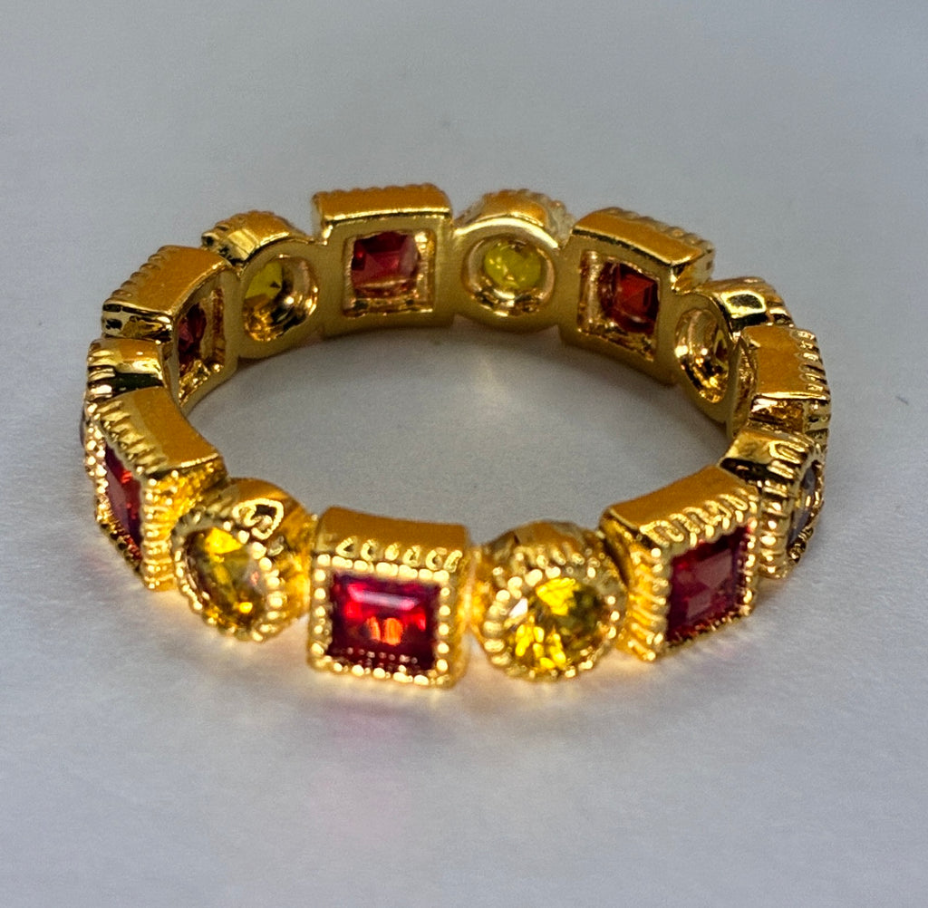 Africa Ruby And Yellow Sapphire Band Size 5.5