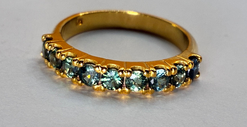 Green Sapphire 12K Gold Band Size 5.5