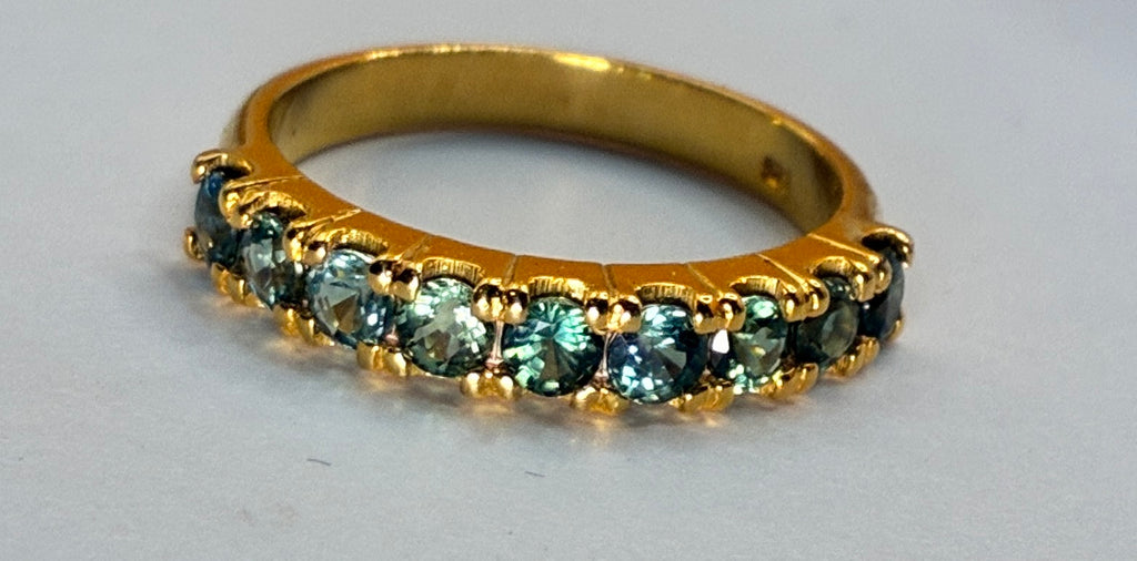 Green Sapphire 12K Gold Band Size 5.5