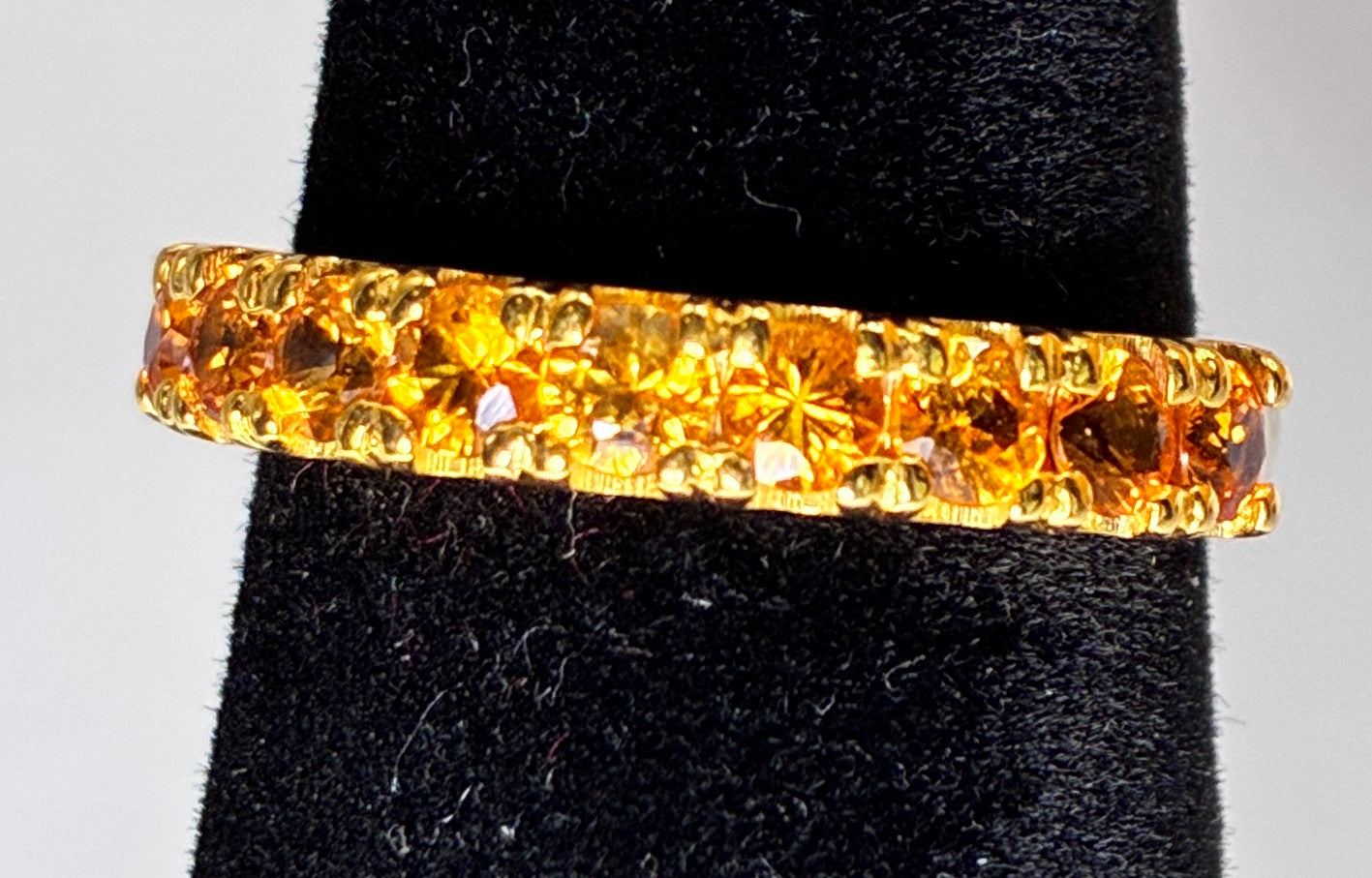 Yellow Sapphire 12K Gold Band.Size 5.5