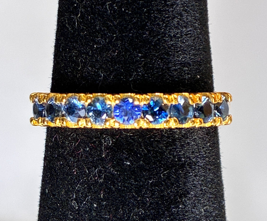 Blue Sapphire 12K Gold Band. Size 5.5