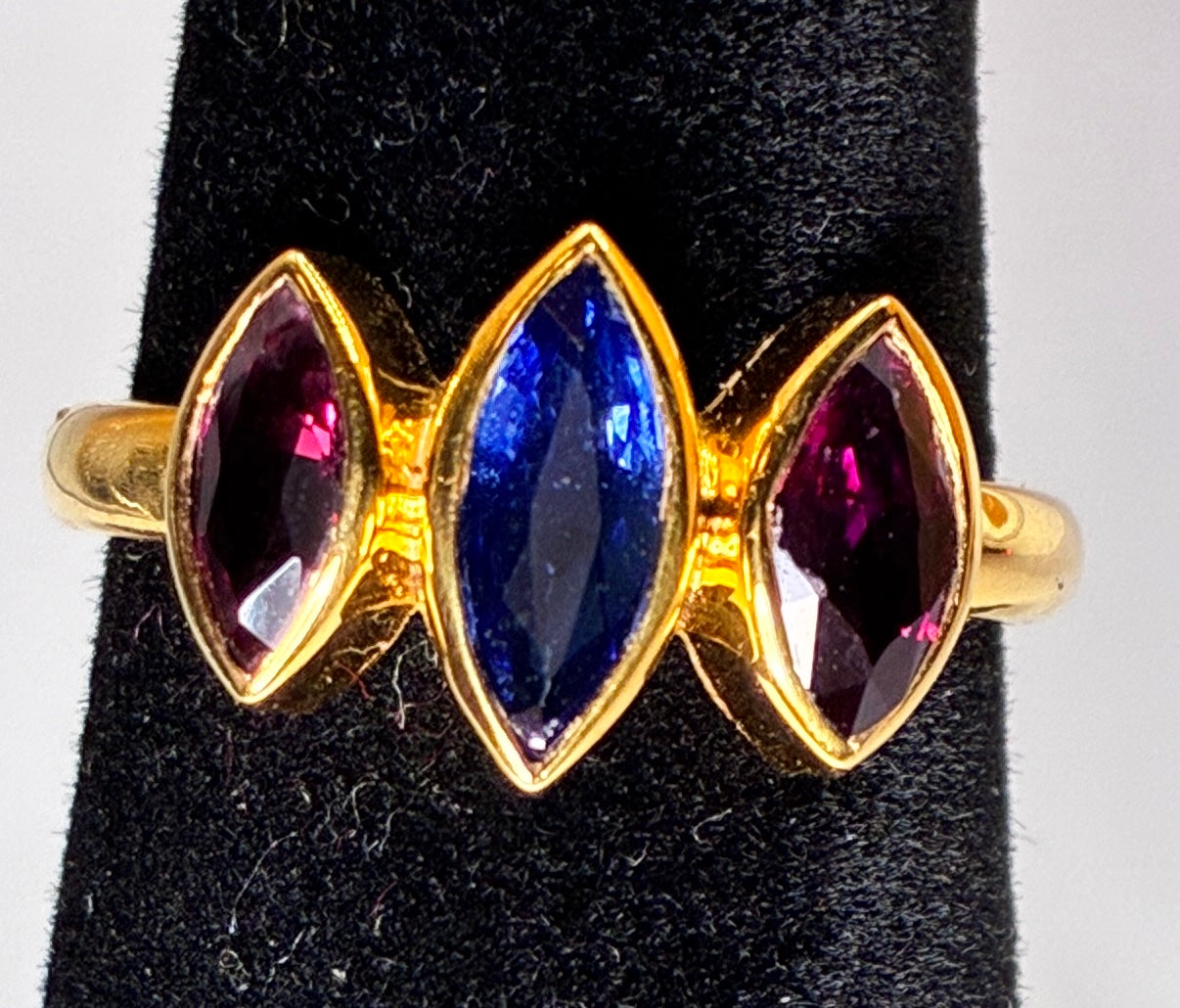 Sapphire And Ruby With 12K Gold Ring.Size 5.5