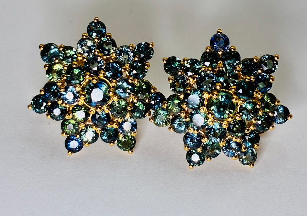 Green Sapphire With 12K Gold Earring.