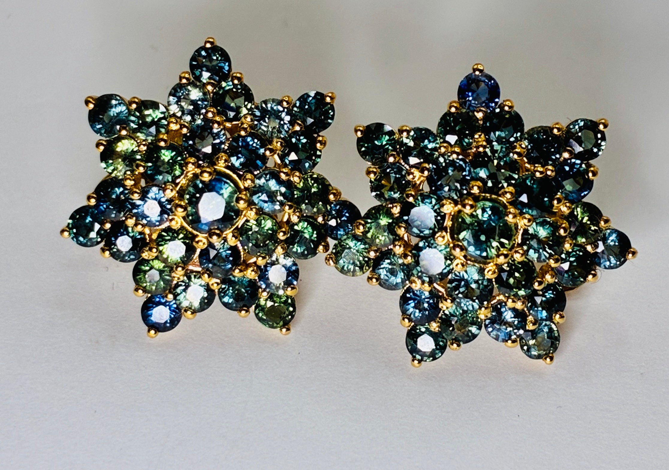 Green Sapphire With 12K Gold Earring.