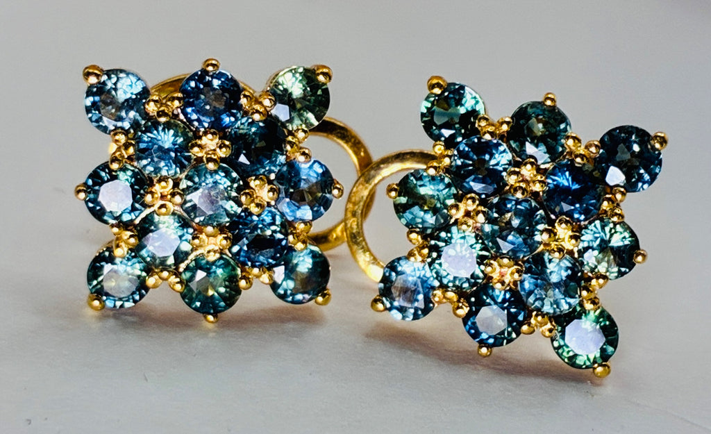 Green Sapphire With 12K Gold Earring.
