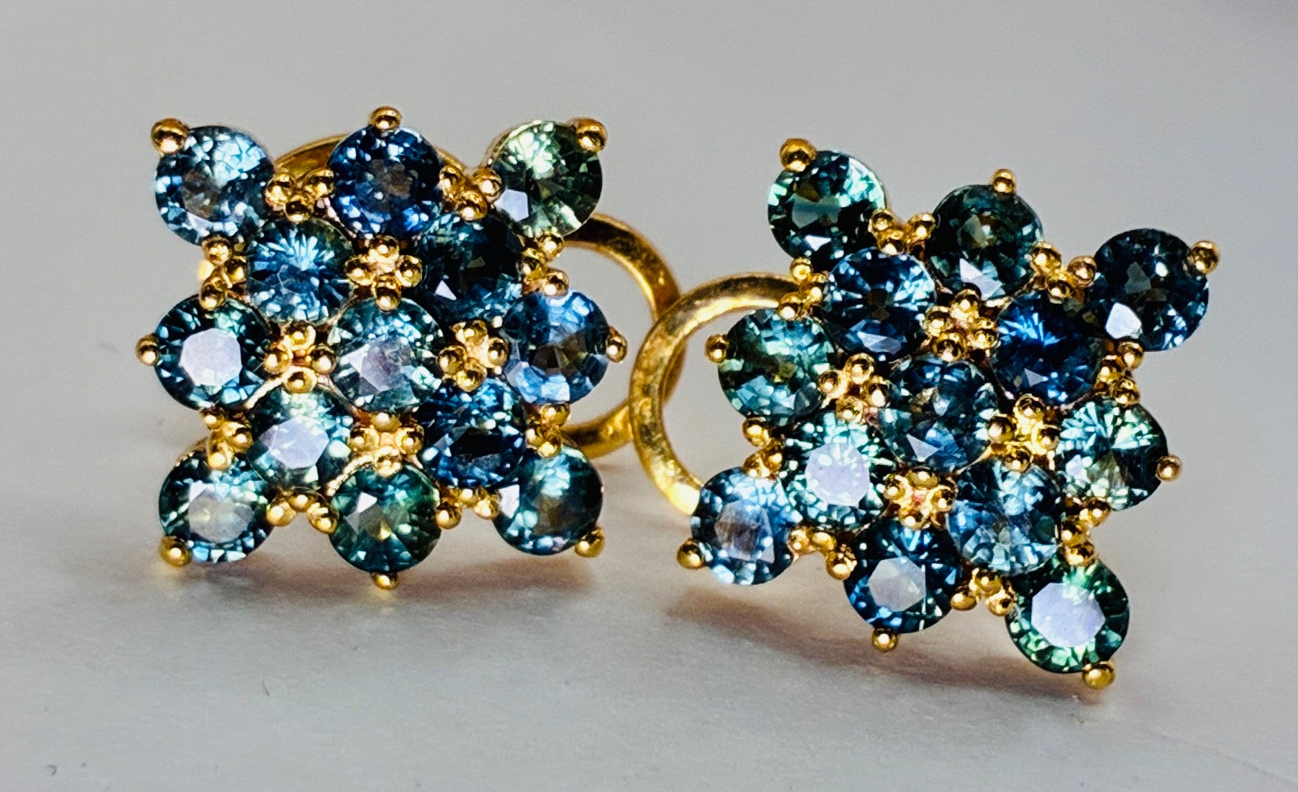 Green Sapphire With 12K Gold Earring.