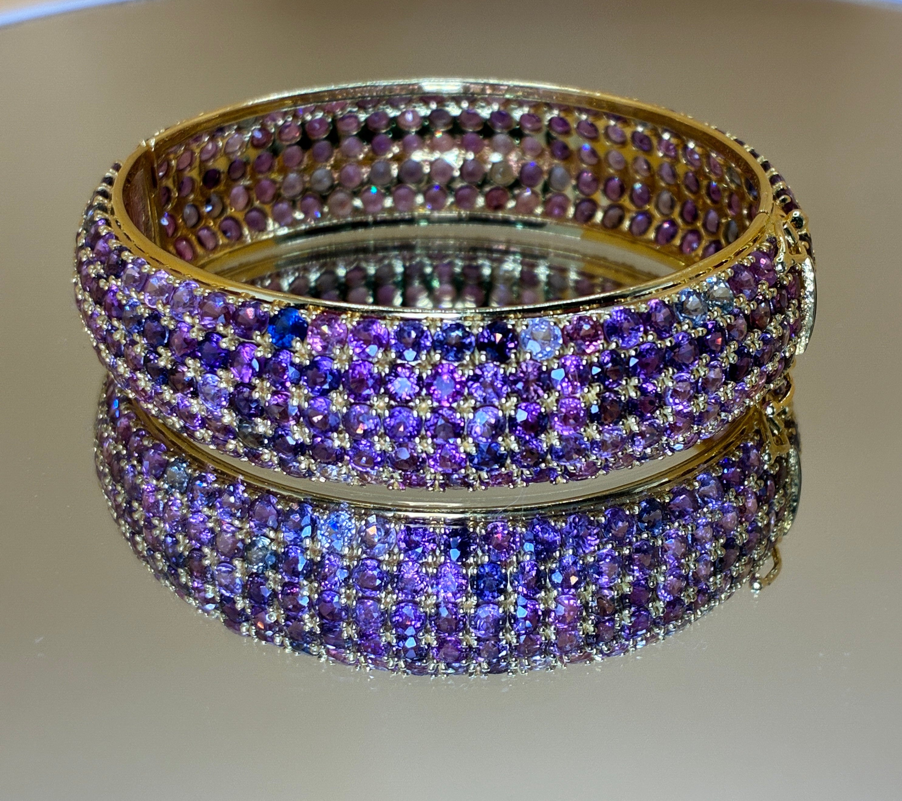Multi Color Sapphire 12K Gold Bracelet Size 6.5