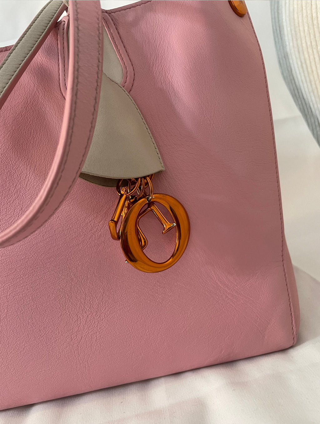 Christian Dior Addict Shopping Tote Leather Pink.